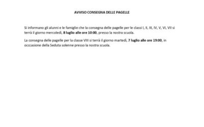 Consegna delle pagelle